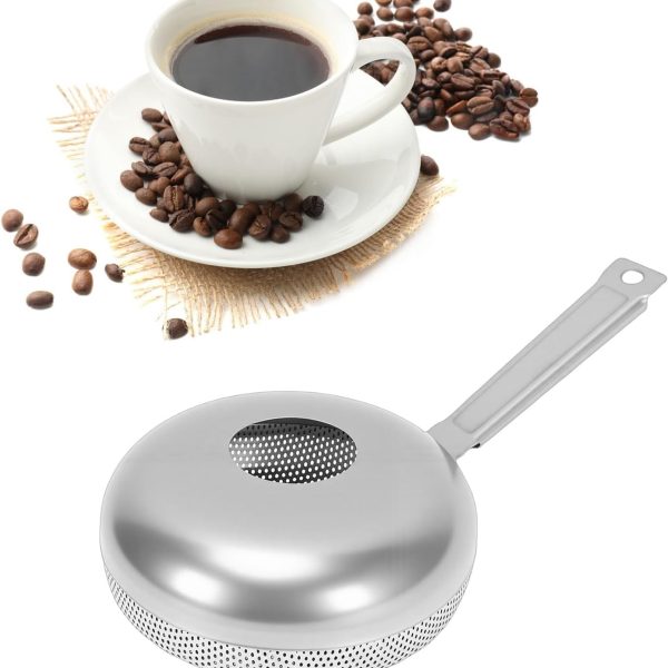 Manual Coffee Roaster: Portable Stainless Steel Coffee Bean Roaster—Features a Fine Mesh Design for Even Roasting and Rapid Cooling; Suitable for Home Coffee Preparation and Nut Roasting