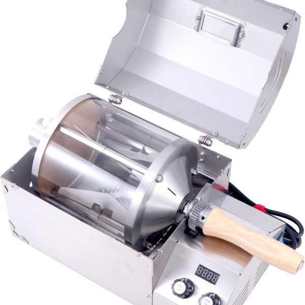 Direct-Fire Nut Roaster — Professional-grade roasting equipment suitable for baristas and home use; an electric dryer for coffee beans and grains (110V); features a sturdy and durable stainless steel housing.