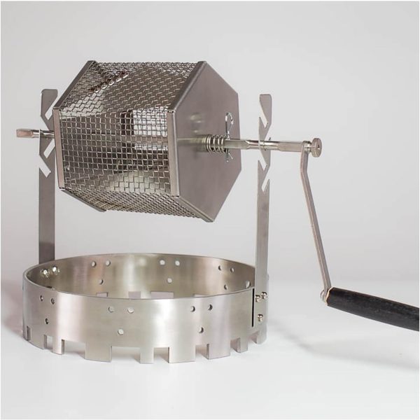 Manual Coffee Roaster: Stainless Steel Drum-Style Roasting Equipment—Features a Hand-Crank Operation Design; Suitable for Roasting Various Grains, Legumes, Peanuts, and Nuts