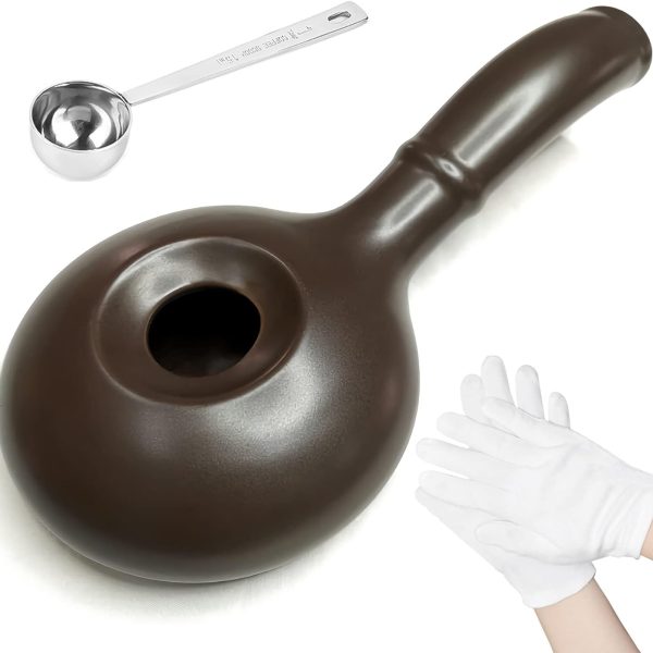 Home Ceramic Coffee Roaster — A convenient stovetop coffee bean roaster featuring an extended handle; an ideal manual tool for home coffee roasting.