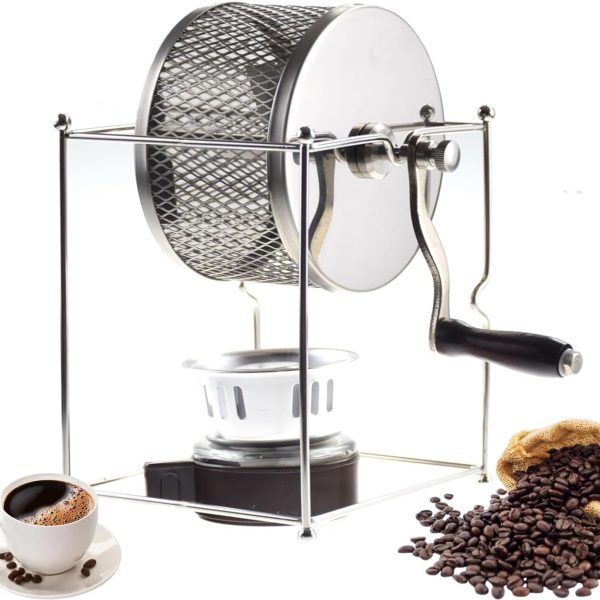 Manual Coffee Bean Roaster: Stainless Steel Construction with a Compact Design Tailored for Home Use—Ensures Even Heating and Features an Easy-to-Operate Handle; An Ideal Choice for Coffee Lovers and Enthusiasts